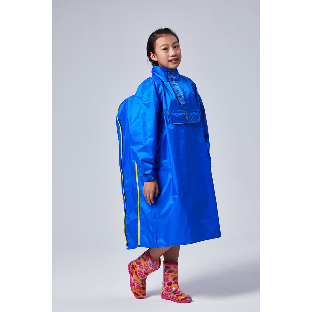 寶嘉尼 BAOGANI B10 兒童旅行者背包型雨衣 藍色 一件式雨衣 兒童雨衣 背包雨衣 加寬雨衣 加大雨衣