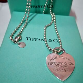 Tiffany&co .Heart Tag 心牌珠珠項鍊