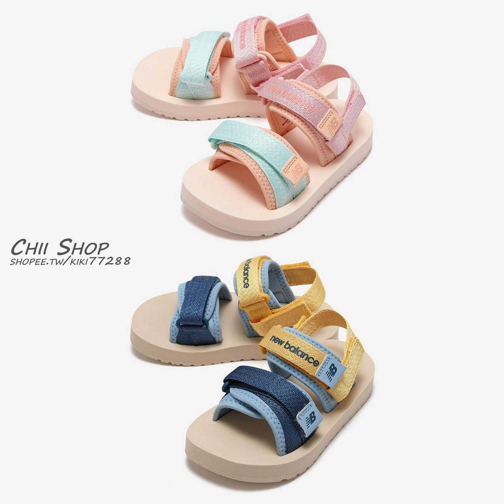 【CHII】韓國 New Balance 童鞋 中大童 雙帶涼鞋 韓製 魔鬼氈 莓果粉 繽紛藍
