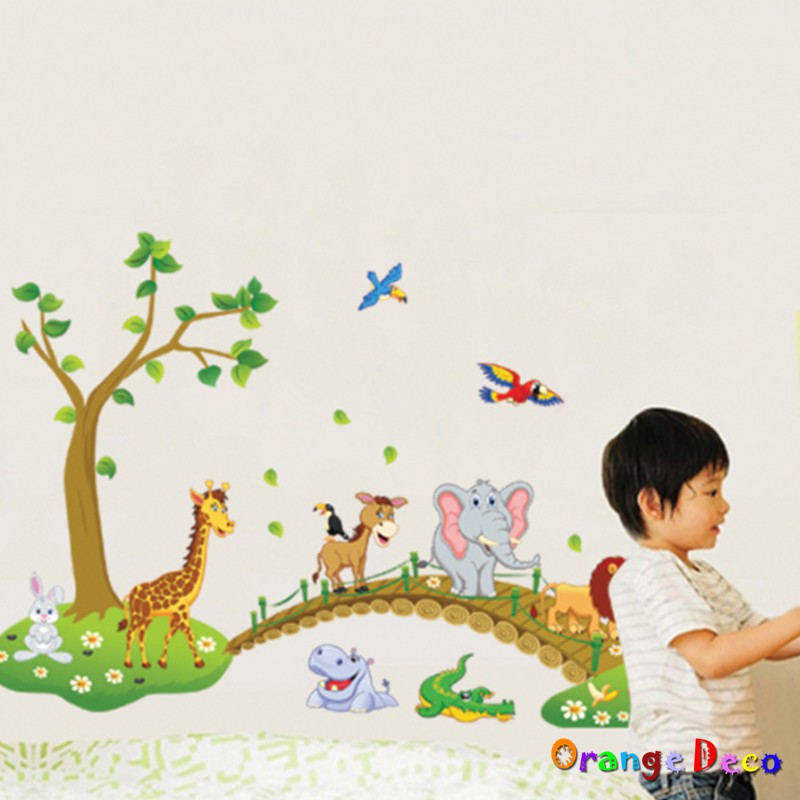 【橘果設計】森林動物 壁貼 牆貼 壁紙 DIY組合裝飾佈置