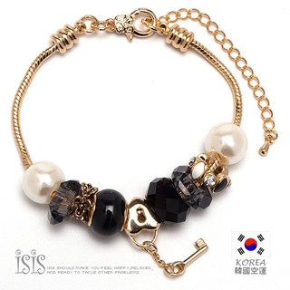 KURO-SHOP正韓空運 金色系 黑色珠寶 手鍊 手環 潘朵拉