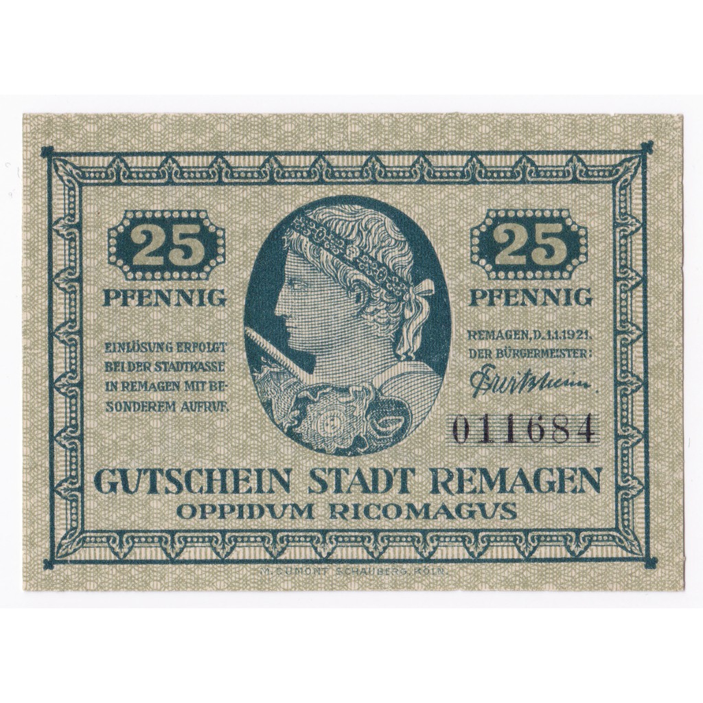 ⚜️銅臭味 西元1921年 一戰德國緊急貨幣 25芬尼  (紙幣紙鈔紀念幣錢幣金幣銀幣銅幣龍銀郵票台灣老件奇石文物藝術品