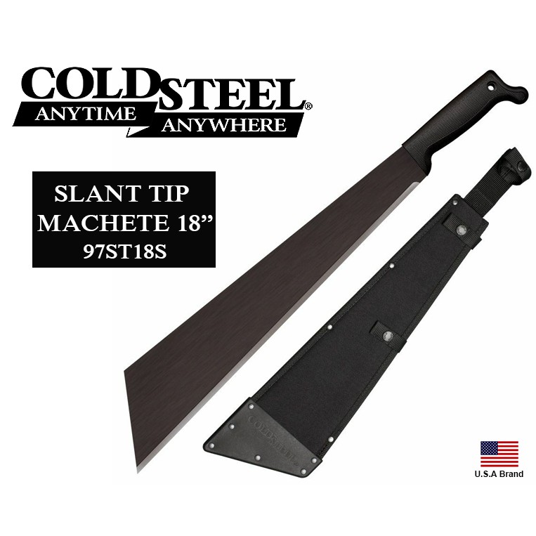 美國Cold Steel冷鋼18吋SLANT TIP MACHETE直刀砍刀1055中碳鋼附刀袋【CS97ST18S】