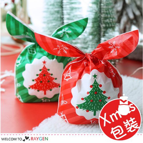 聖誕節 耶誕節樹麋鹿兔耳朵糖果袋 烘焙餅乾袋 包裝袋 單售