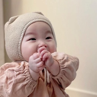 可愛耳朵針織帽-【現貨】Ins秋冬新款女寶寶嬰兒可愛耳朵針織毛帽第二波