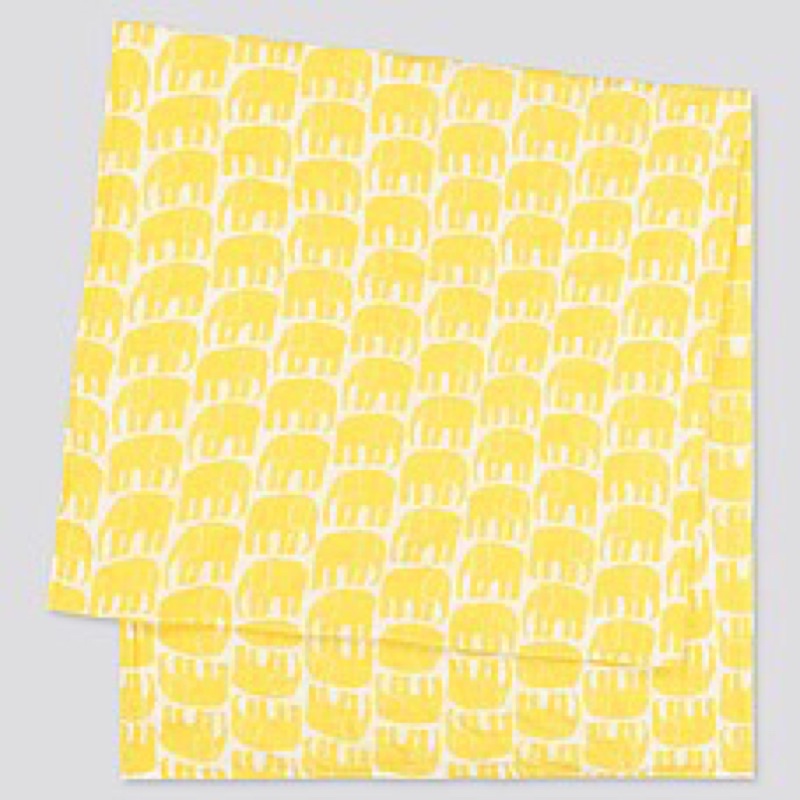 （幾近全新）Uniqlo X Finlayson 新生兒包巾、毯子、蓋毯（黃色）