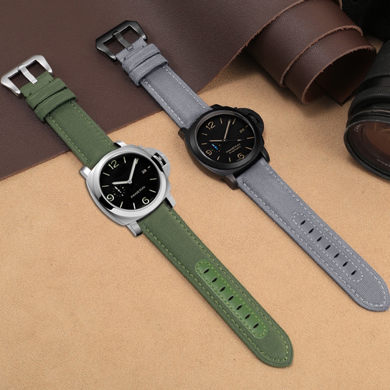 Image of 適用於 PANERAI 原裝尼龍錶帶 24mm 尼龍帆布錶帶適用於 PANERAI441 / 111 防水錶帶 #5