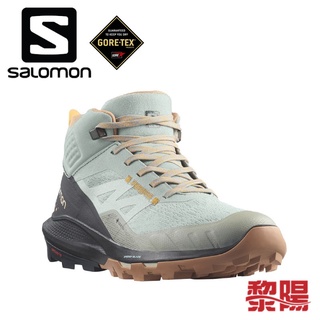 Salomon 法國 OUTPULSE MID GORE-TEX 中筒登山鞋 女款 灰 全面防護 33SL415938