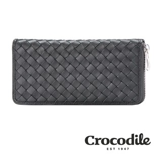 Crocodile 鱷魚皮件 真皮長夾 拉鍊 納帕軟皮 手工編織皮夾 Knitting系列 0103-60101