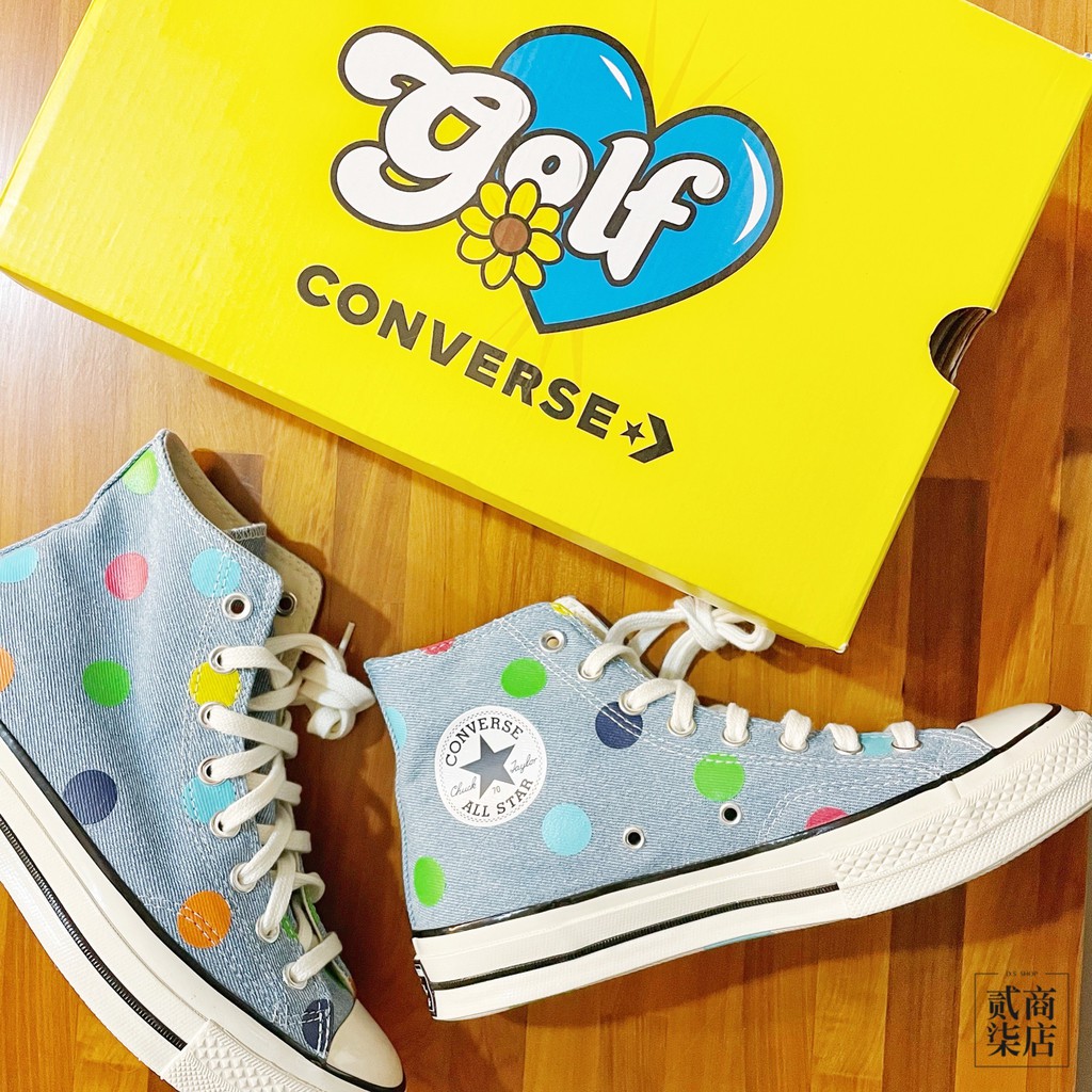 (貳柒商店) Converse x Golf Le Fleur 1970 男女款 藍色 點點 帆布鞋 170011C
