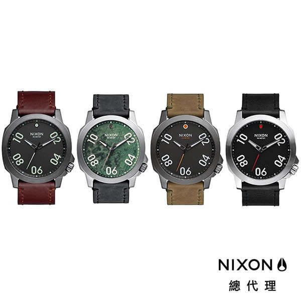 NIXON RANGER 45 突擊隊系列 灰 綠 卡其 黑 皮錶帶 手錶 男錶 女錶 A466