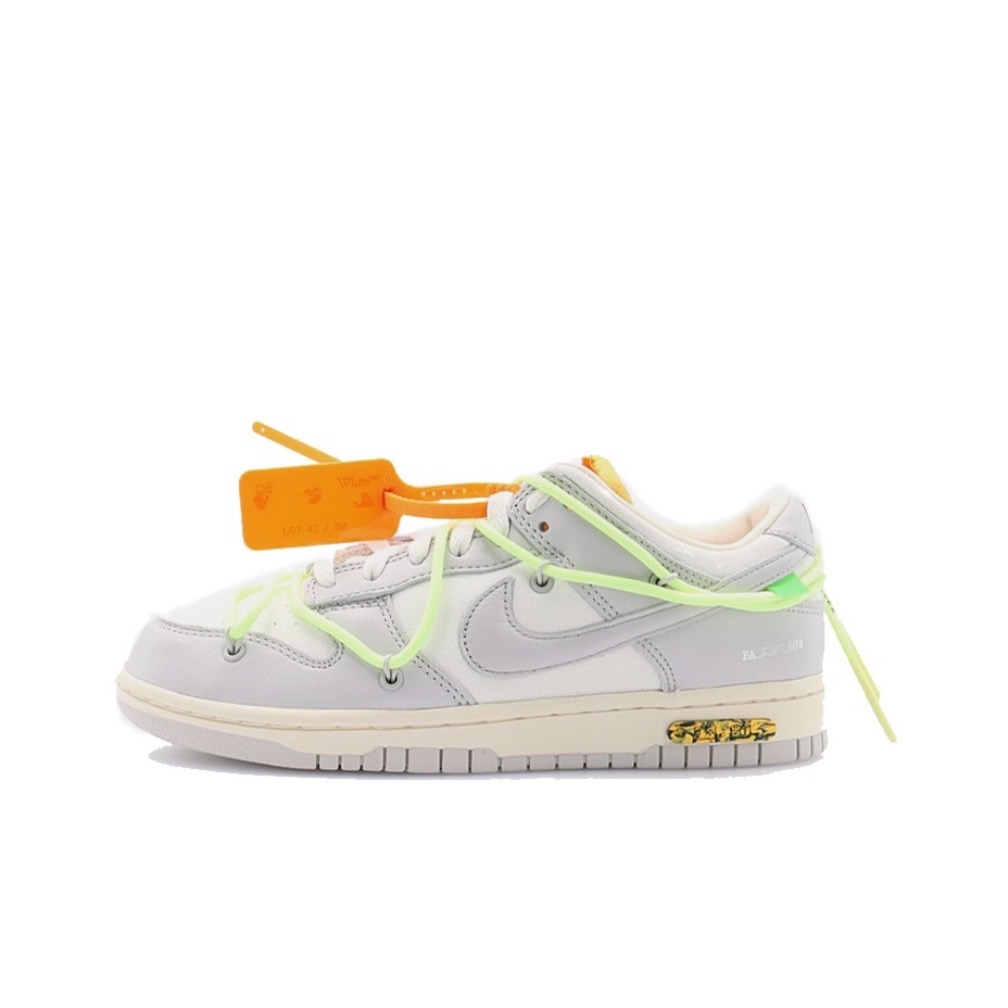 【逢甲FUZZY】Off-White Nike Dunk THE50 NO.43 灰白 橙扣 綠繩 DM1602-128