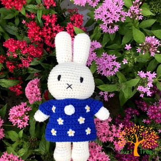 🌷橘荷屋🌷 現貨❤ 荷蘭 Just Dutch 手工編織娃娃 花朵系列 米飛兔 米菲兔 miffy 藍色花朵洋裝