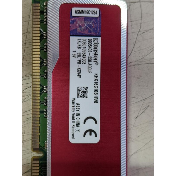 (如圖)金士頓 桌上型記憶體 DDR3 1600 8G (雙面散熱片) $750元/支