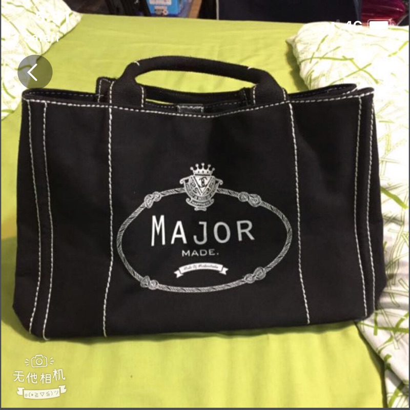 轉賣～Major Made 黑色帆布包、托特包、購物包、Prada 翻玩款（免運費）