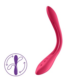 德國Satisfyer Elastic Joy 靈活樂趣創意雙人震動器-橘/紅/粉紫 廠商直送