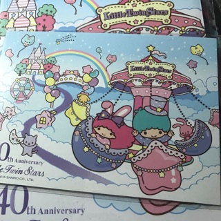 Sanrio Kiki lala 雙子星 little twin star 夢幻特展 厚質明信片