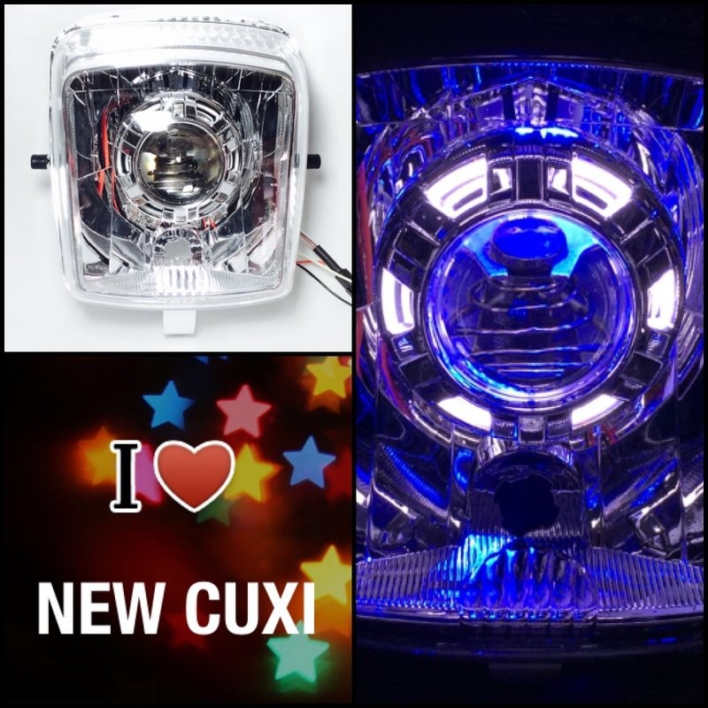 7號工廠 NEW CUXI 魚眼 大燈 +工資+全配 白 惡魔眼藍 新新 QC 車型:1CF 非 LED 鋼鐵人