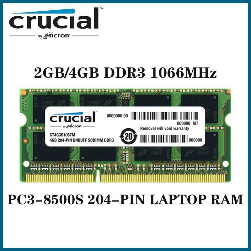 英睿達 DDR3 2GB 4GB 1066MHz 2RX8 PC3-8500S 1.5V RAM 筆記本電腦 SODIM