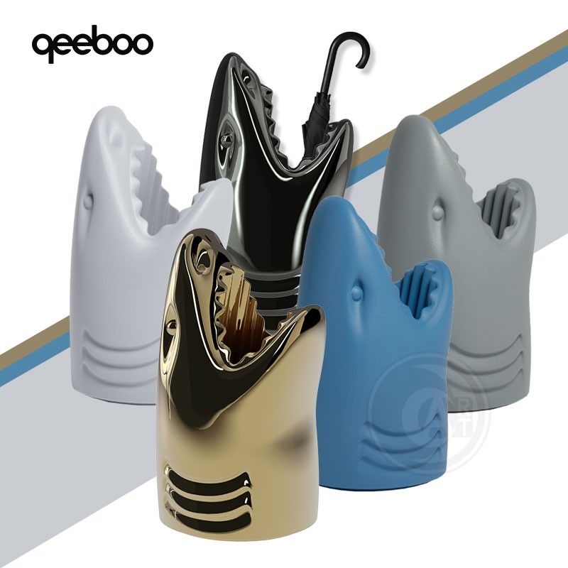 Qeeboo奇寶兔義大利 鯊魚造型傘桶 基本/金屬款 7色 收納桶 單入『ART小舖』