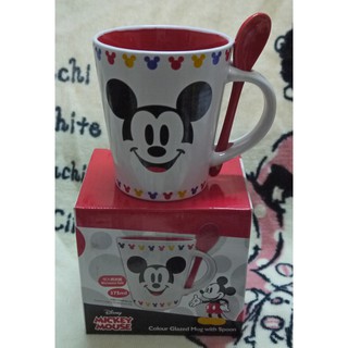 正版﹝Disney﹞授權※ Mickey Mouse米老鼠/米奇※【二件式-附陶瓷湯匙】陶瓷馬克杯組