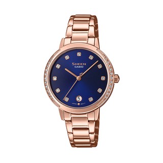 CASIO 卡西歐 SHEEN (SHE-4056PG-2A)【台灣原廠公司貨】優雅鑽圈石英腕錶