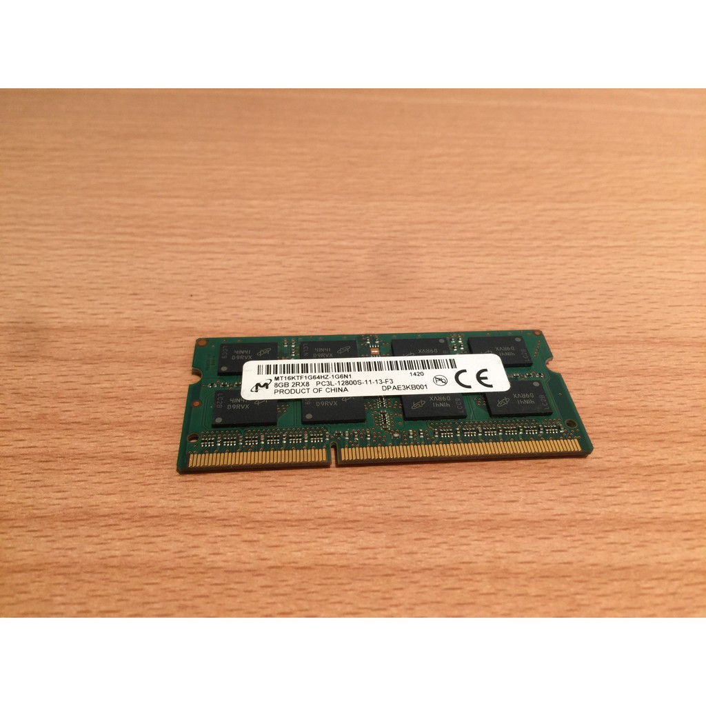 Micron 美光 8GB DDR3 2Rx8 PC3L 12800S 筆電記憶體