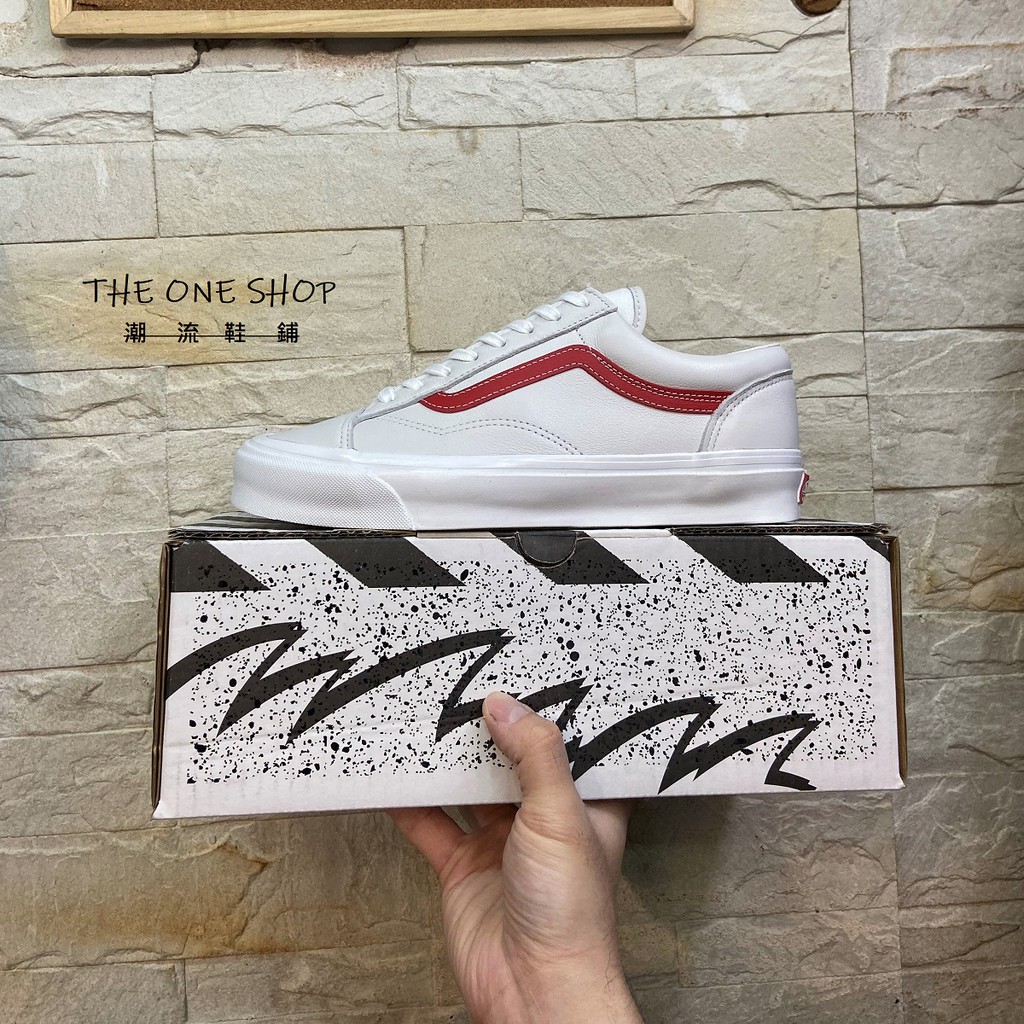 VANS Og Style 36 Lx VAULT 紅線 白色 灰白 紅色 皮革 帆布鞋 VN0A4BVE21D