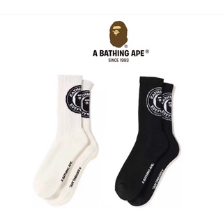 日本代購 Bape A bathing ape 猿人 黑白 長襪 滑板襪 潮流 滑板 小腿襪 男女 嗚嗚