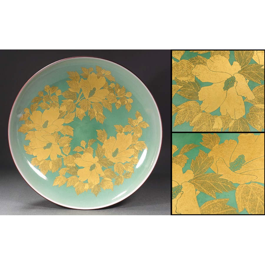 比比昂.日本瓷器】∇花∇人間国宝【吉田美統】作平成6年高島屋個展