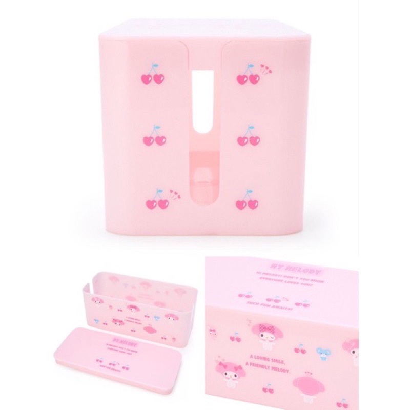 日本Sanrio 三麗鷗  心動系列 美樂蒂 Melody 雙子星 庫洛米 KU 電線收納盒 收納盒附蓋