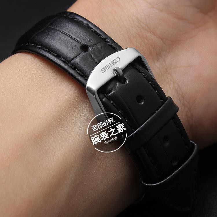 精工5號皮錶帶seiko頭層牛皮針扣錶鍊配件男女款18|20|22mmz148