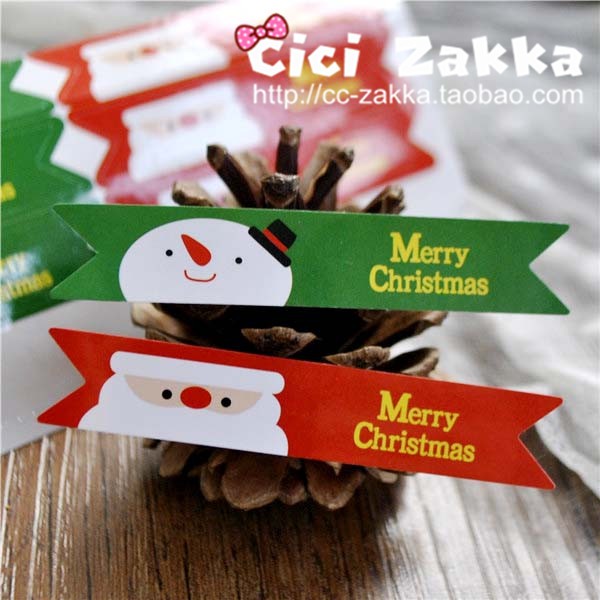 【嚴選SHOP】 紅綠聖誕雪人貼 禮品 封口貼紙 裝飾禮物黏口卡片 耶誕節包裝 小貼紙 點心袋 派對貼【X004】