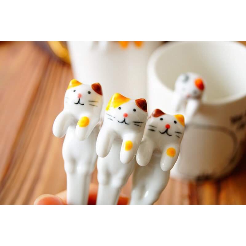 可愛貓咪攪拌棒立體貓咪陶磁咖啡攪拌棒攪拌勺咖啡攪拌湯匙
