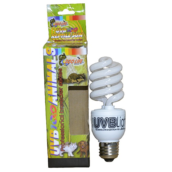 (台灣ZOO LIFE網路商店)UVB10.0 ANIMALS SUN 省電型UVB 螺旋燈泡 21W+陶瓷鋁合金燈罩Ｌ