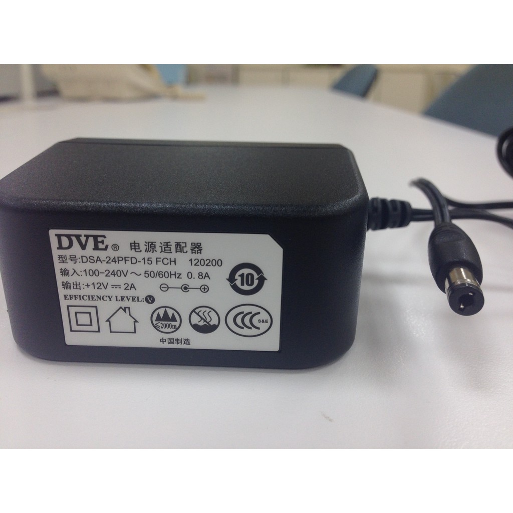 帝聞 DVE DC 12V 2A 電源變壓器(全新品)