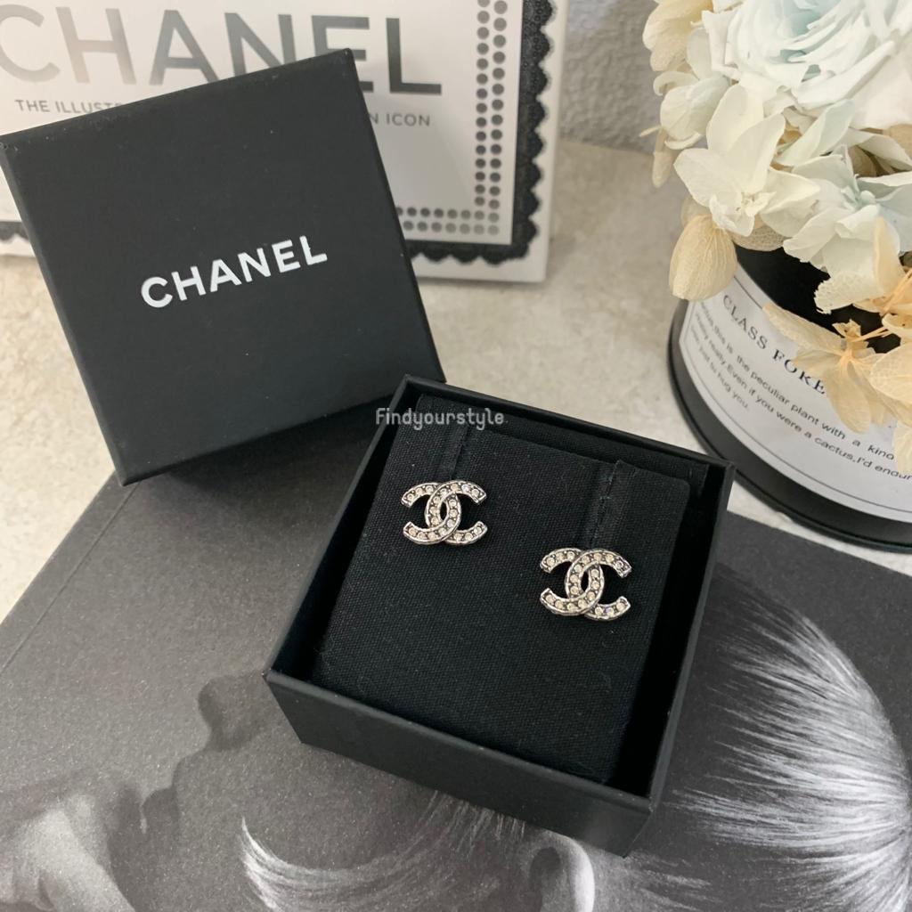 Findyourstyle 正品代購 Chanel 銀色logo耳環