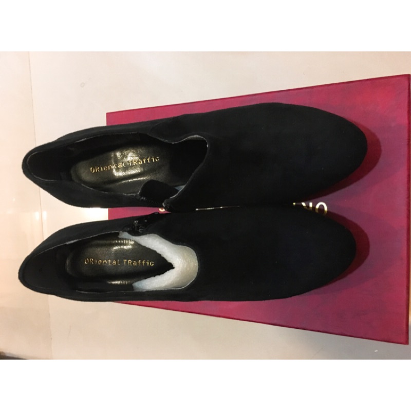 百貨專櫃日系品牌oriental traffic 黑色麂皮踝靴