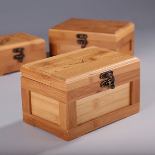 🎉【臺灣現免運】安全收納箱 保險箱 盒#竹製工藝品竹工藝木質首飾收納盒公主韓式竹製首飾盒小號收藏盒子