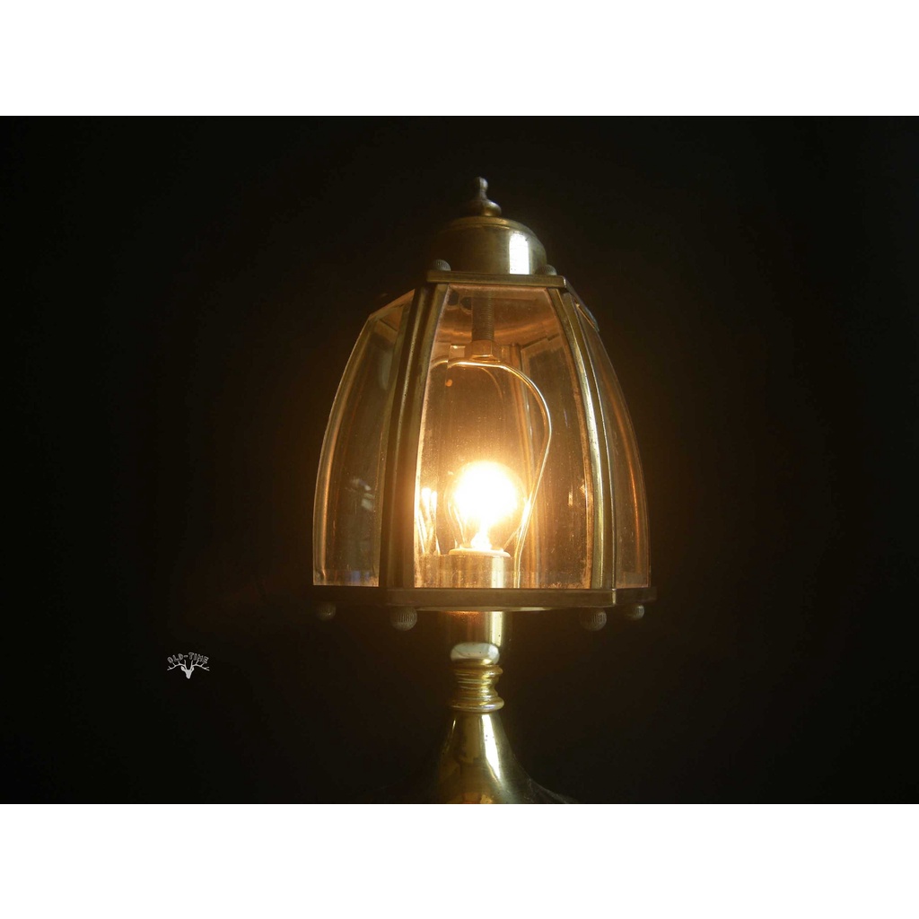 【老時光】早期二手台灣製銅玻璃桌燈
