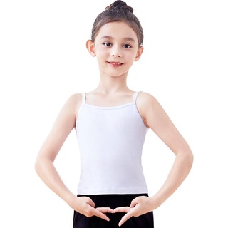 兒童芭蕾舞蹈打底內衣 吊帶背心上衣白色內搭 可調節肩帶