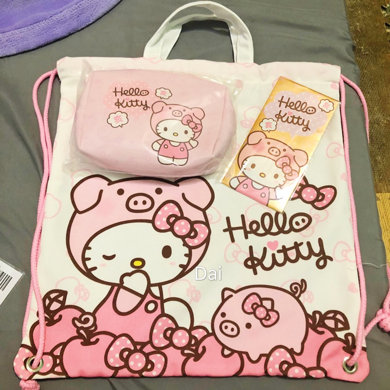 現貨 7-11 2019 HELLO KITTY 金豬年福袋 束口袋