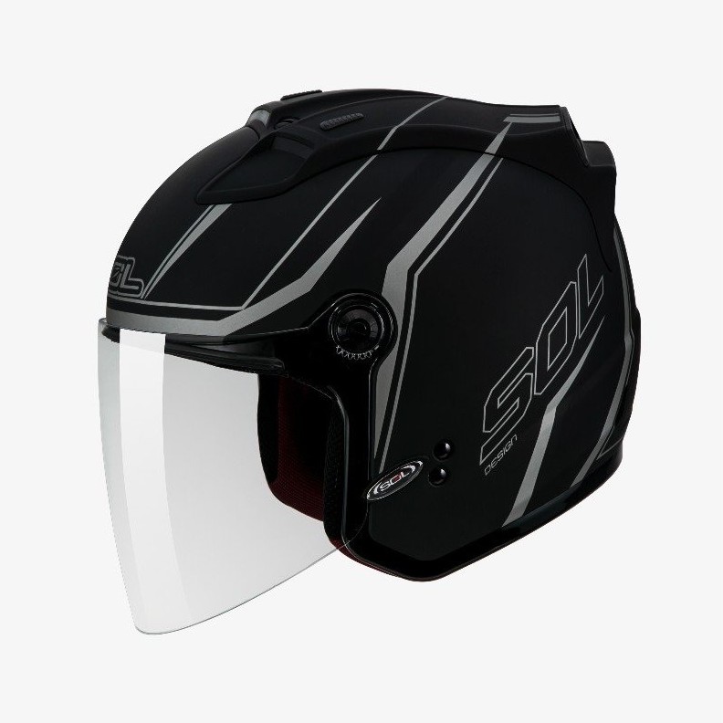 SOL 27S 安全帽  天際 消光黑銀  半罩 3/4罩 通風透氣 LED燈 雙D扣 抗UV