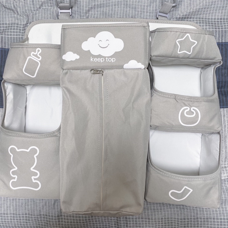 (二手)寶龍 嬰兒床收納袋 掛袋 床邊收納