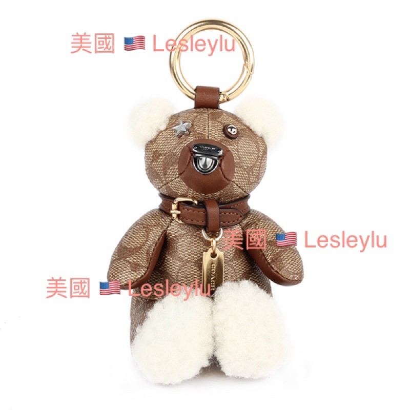 100%美國🇺🇸 Coach蔻馳 鑰匙圈 經典滿版Logo熊🐻