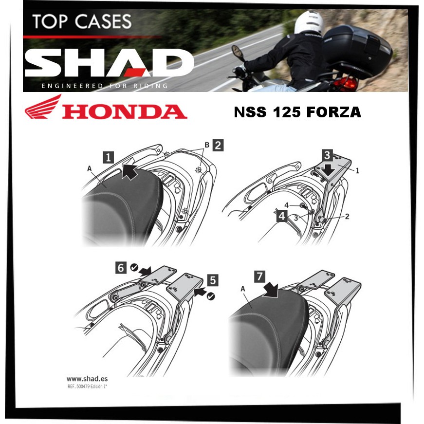 Tl機車雜貨店 Honda Nss 125 Forza Shad原廠後架後鐵架後箱架漢堡架後置物箱架 蝦皮購物