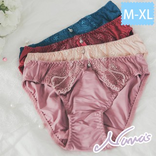【露娜斯Nunas】典雅豐華 蕾絲透氣舒適貼身包臀 M L XL 三角內褲 P9888 紅 藍 芋粉 膚