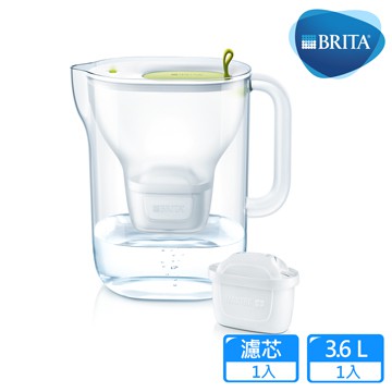 【德國BRITA】Style 3.6L純淨濾水壺 萊姆綠  (內含濾水壺+全效濾芯1入) 淨水壺 Brita 濾心 水壺