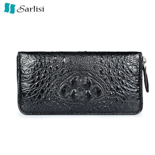 【臺灣出貨】【Sarlisi】夏麗絲尊品泰國鱷魚皮長夾皮夾皇冠骨拉鏈手拿包單拉鍊鱷魚長夾