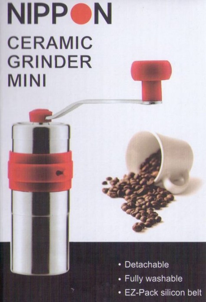 【米拉羅咖啡】NIPPON MINI 手搖式磨豆機 (20g) 不鏽鋼機身+陶瓷錐形磨刀【紅】與Porlex刀盤零件通用